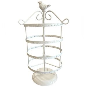 White Metal Birdcage Earring Organizer